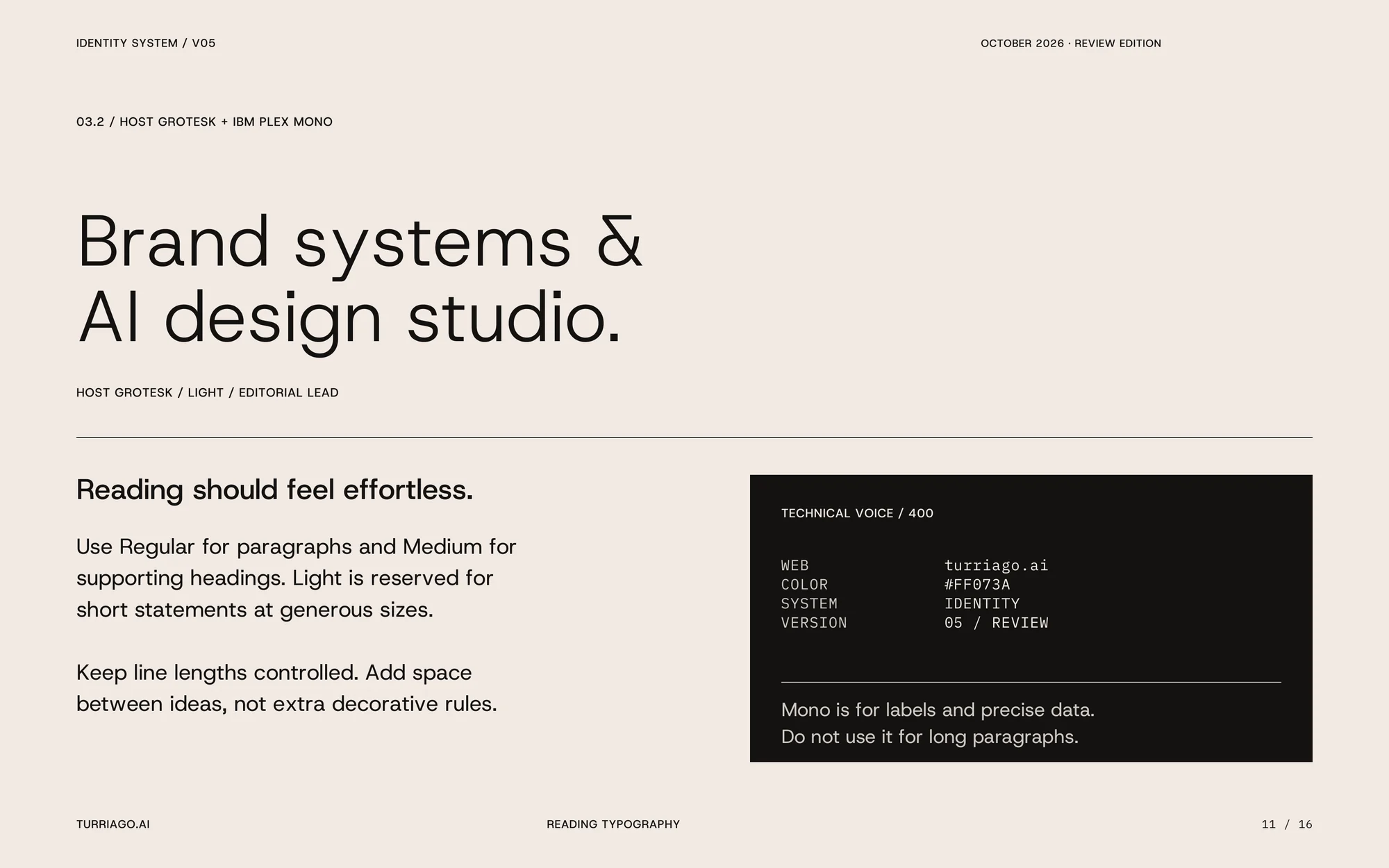 Host Grotesk and IBM Plex Mono