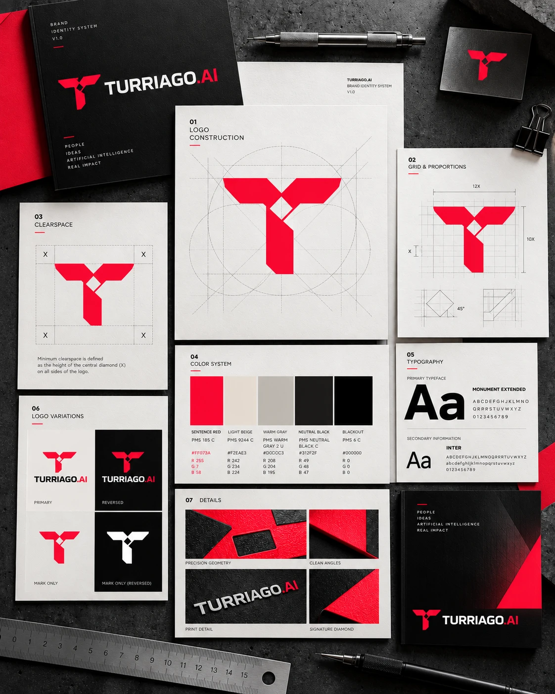 Mockup / Brand board and stationery system